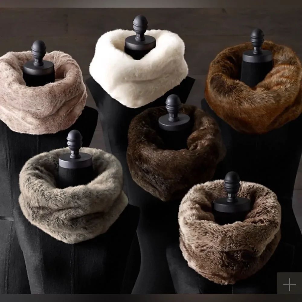 RH Luxe Faux Fur Infinity Scarf in Sable